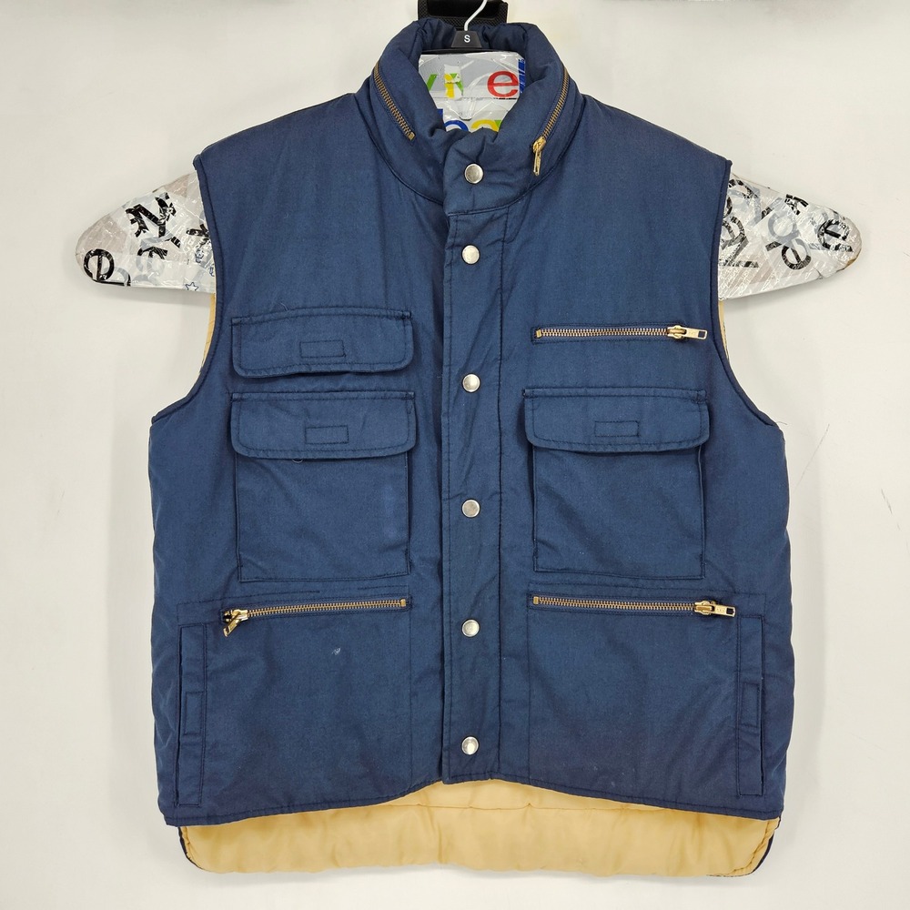 Vintage Sears Fieldmaster Vest Mens Medium Blue Utility Photographer Cargo